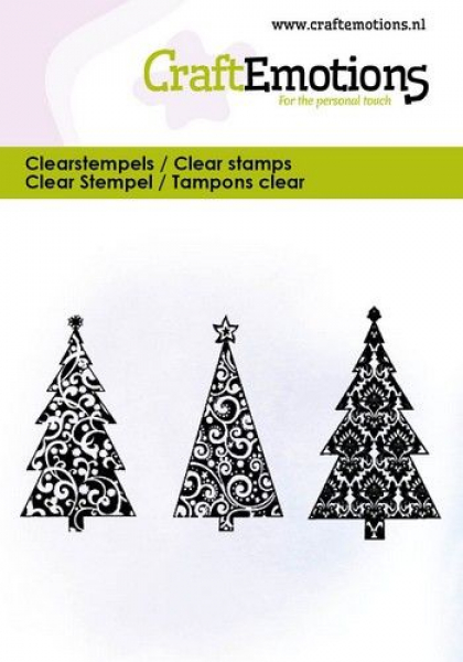 Craft Emotions Clear Stamps - 3 Weihnachtsbäume